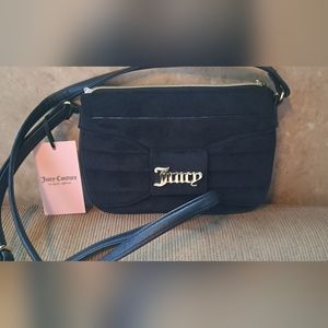 NWT Juicy Couture Black Pretty Bow Fabric Crossbody Bag Never Been Used